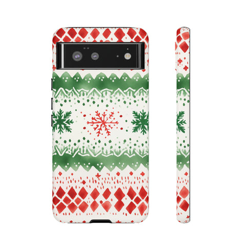 Watercolor Christmas Knitting - Impact Resistant Phone Case Google Pixel 6 Matte